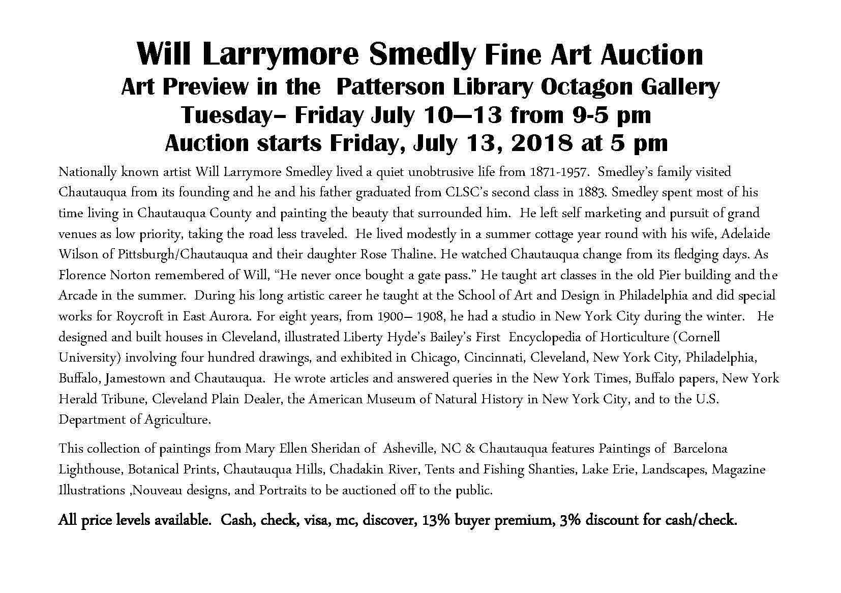 Will Larrymore Smedley Art Auction