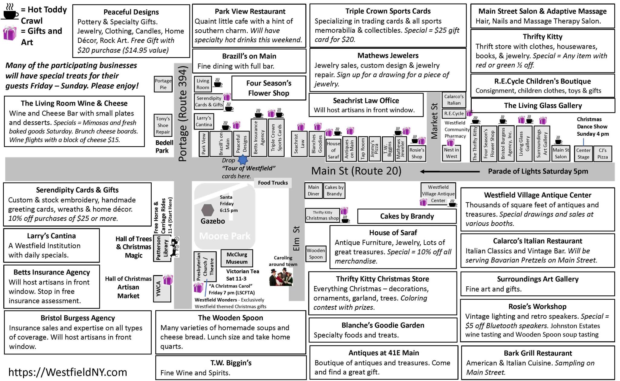 2018 Christmas In the Village Schedule & Map page 2