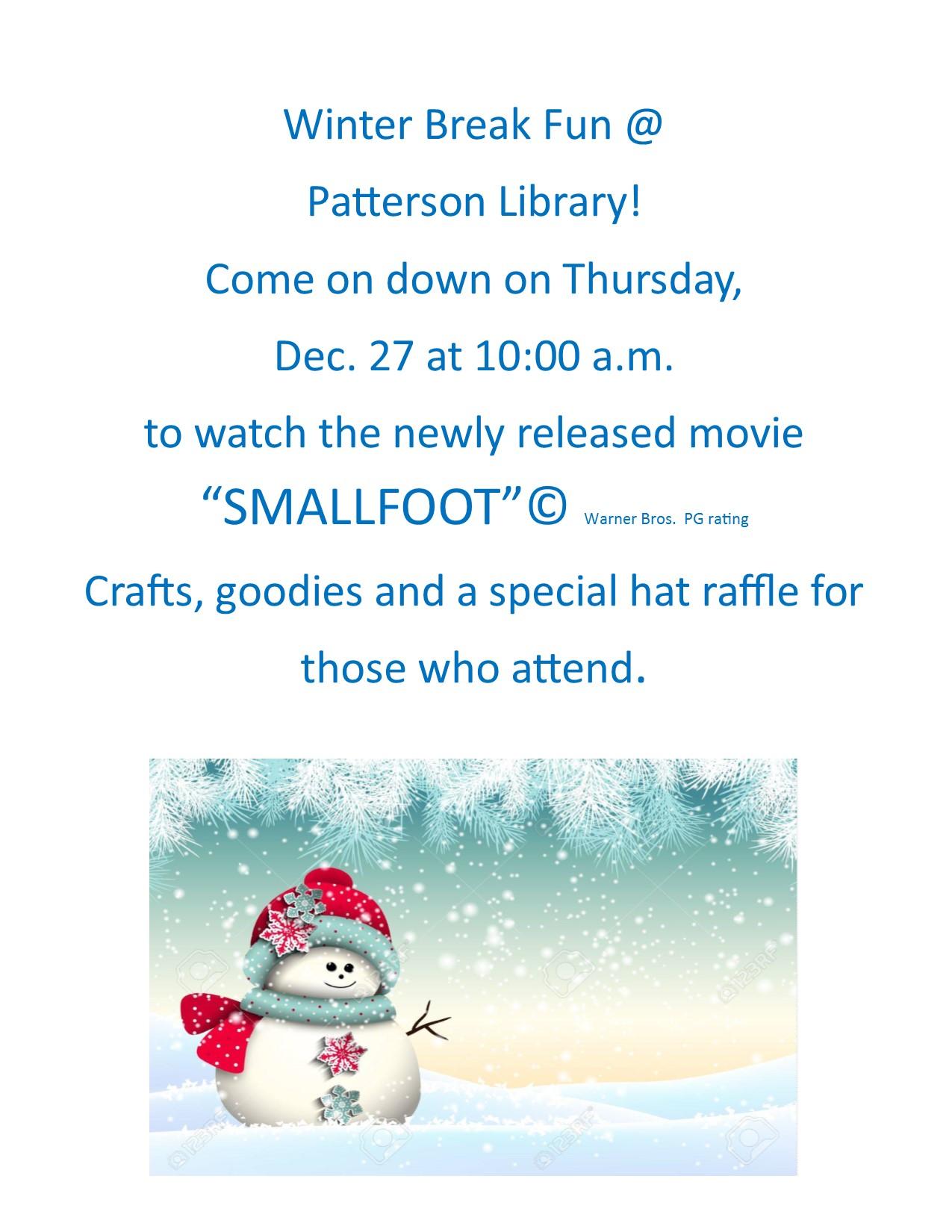 Patterson Library's Winter Break Fun!