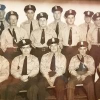 Photo provided by Westfield Police Department Officer Barry Meleen Pictured is circa 1960s photo of the Westfield policemen, both regular and auxiliary. Only one is identified, that of Robert Peterson (back row, right end with ammunition belt), Meleen's grandfather, who was police chief for many years until his retirement in 1968.