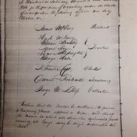 A page from the first record book of the Village of Westfield from 1833 showing the results of the first election held to elect officers including the President, which was the title of the Mayor until changed by NY State law in 1927.